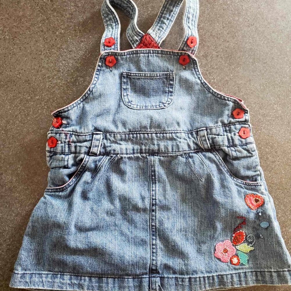 Denim overall Dress 12-18M